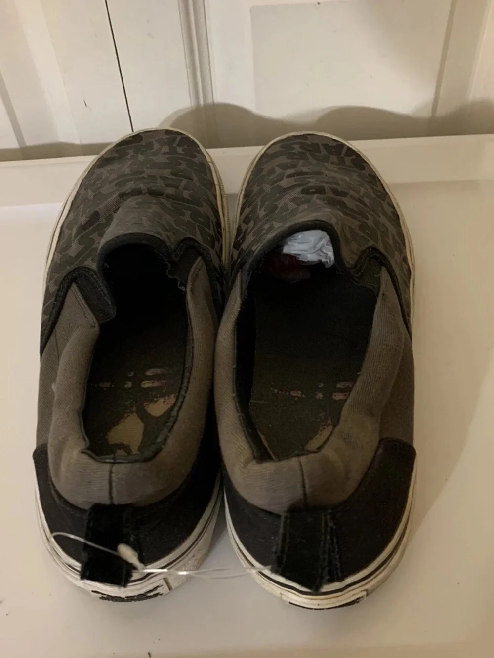 Skechers Mens Sz 10.5 Star Wars Slip-On Boat Loafer Black Gray